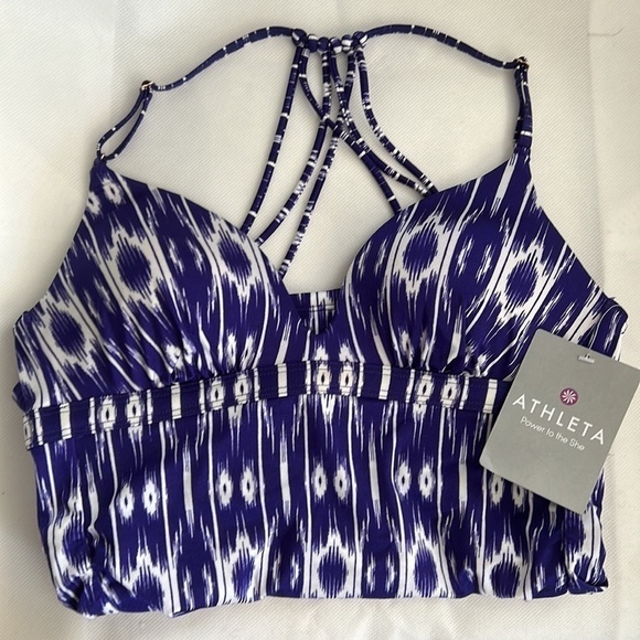NWT Athleta Aqualuxe Swim Tankini Top size Small Royal Purple - Picture 5 of 6